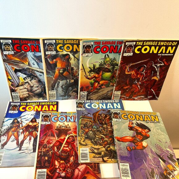 Set of 8 Vintage Conan the Barbarian Comics (113,116,118,120,121,122,123,124) - Picture 1 of 9